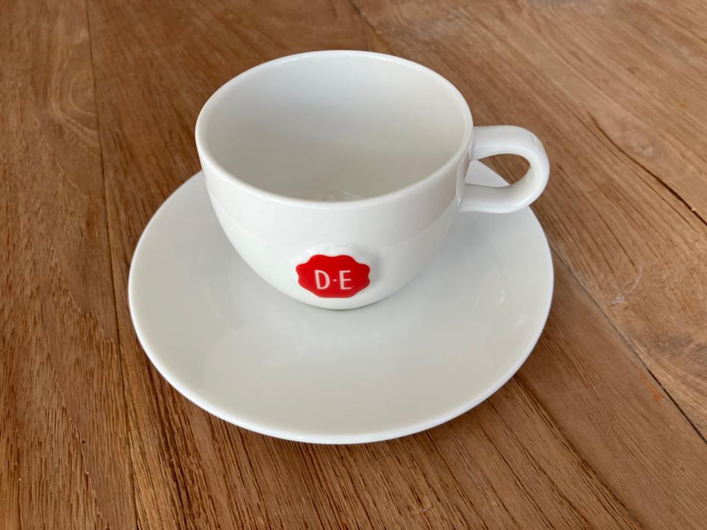 NIEUW - 10 stuks Douwe Egberts Cappucci kop en schotel, Ophalen, Nieuw, Bord(en), Wedgwood