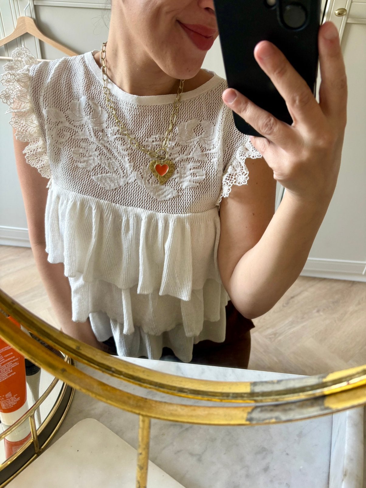 Ketting goud hartje, Ophalen of Verzenden, Gebruikt, Goud