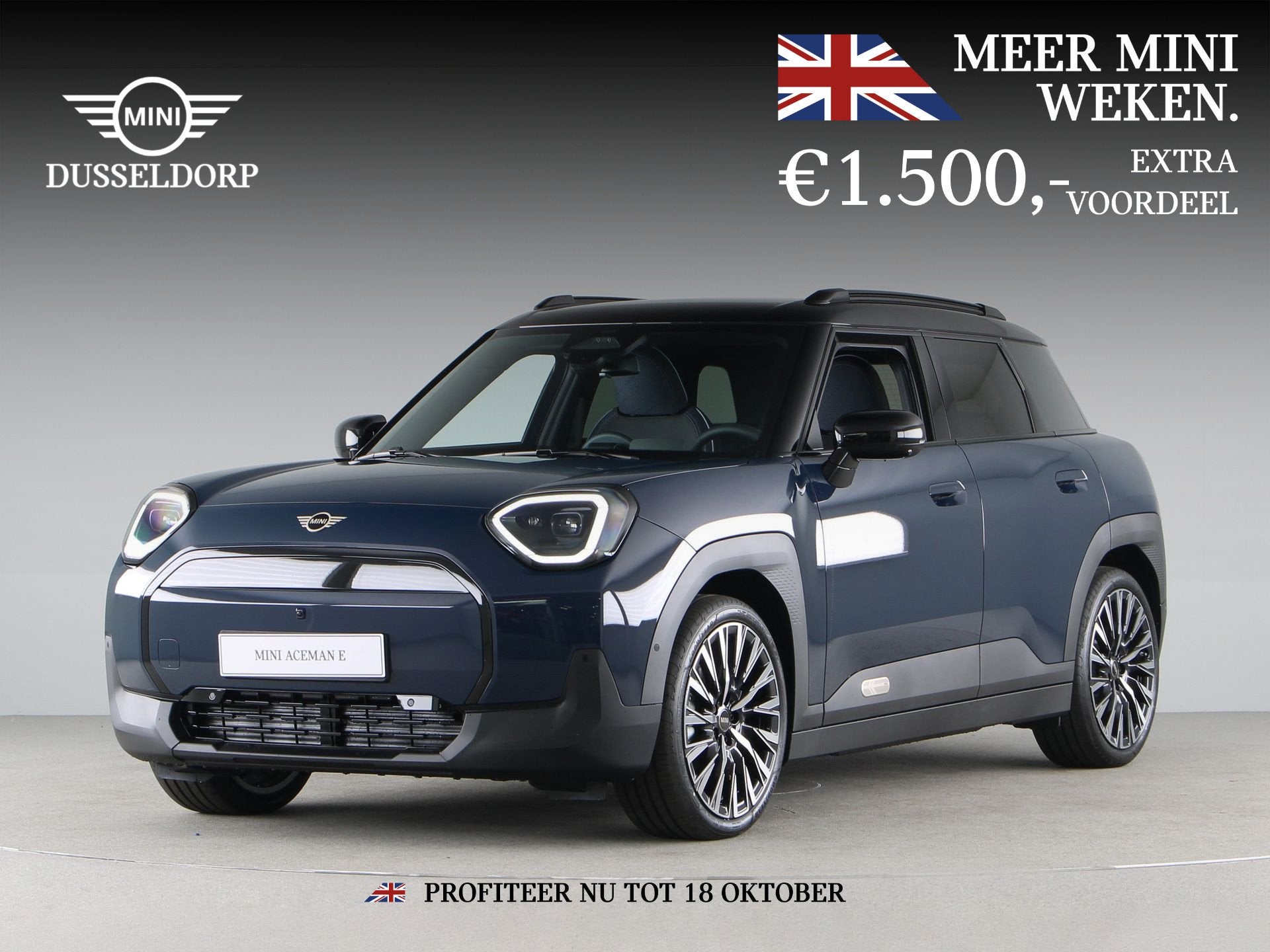 MINI Aceman E Classic Pakket L PRIVATE LEASE EUR 537,- (60 m, Zwart, Blauw, Verwarmde buitenspiegels, Aceman