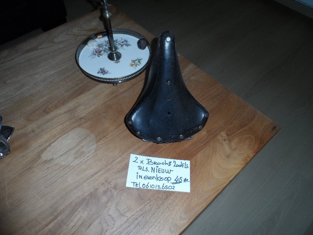 gazelle koplamp  en   brooks  leren  zadel, Ophalen, Leer, Zo goed als nieuw, Brooks