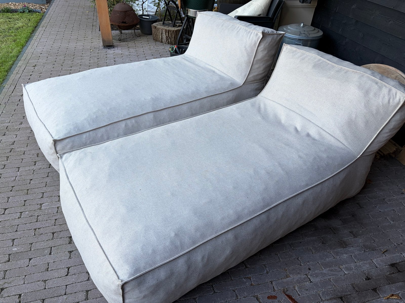 WoooD Velora Ligbed Tuin - Polyester - Zand - 80x175x95, Ophalen, Zo goed als nieuw, Overige materialen