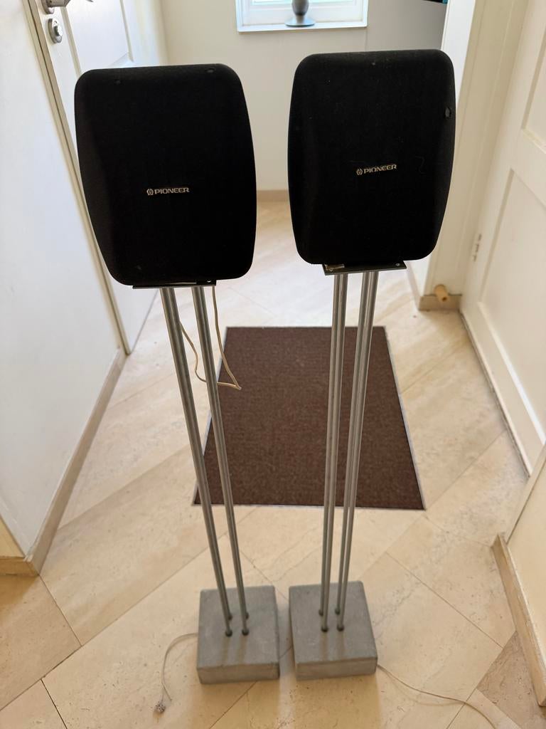 Pioneer S-P50 Speakers met standaarden, Ophalen of Verzenden, Gebruikt