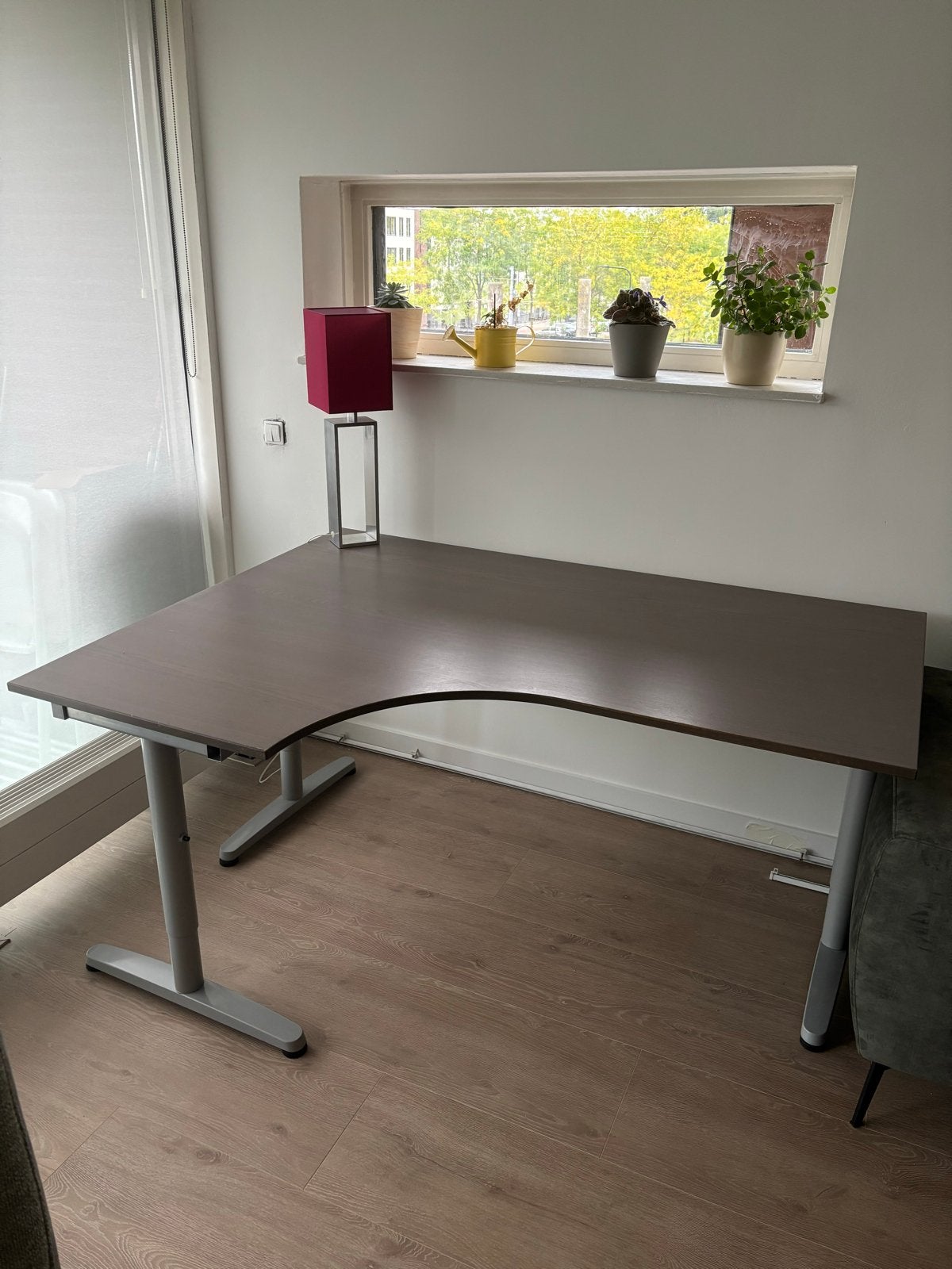 IKEA GALANT hoekbureau 160x80/120cm, Ophalen, Gebruikt, Hoekbureau, In hoogte verstelbaar