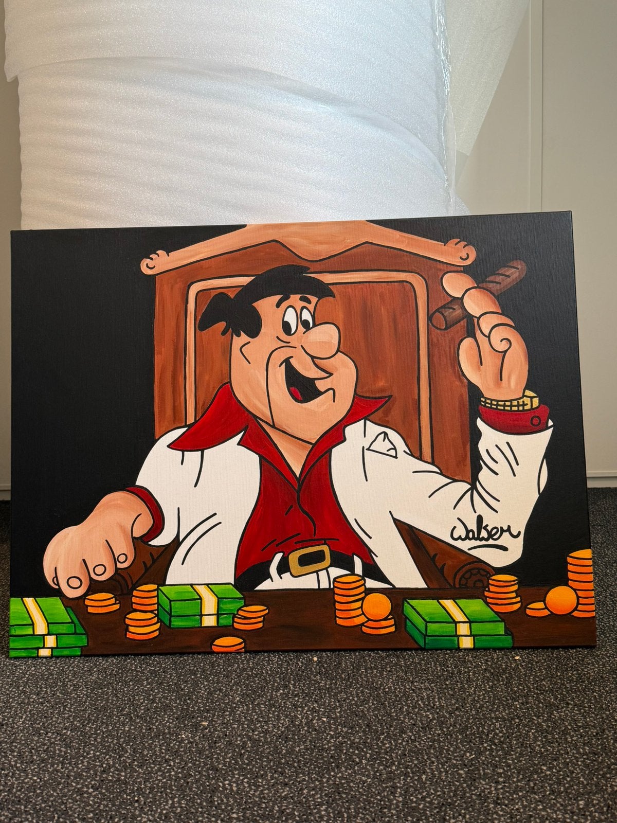Fred Flintstone pop-art, Ophalen