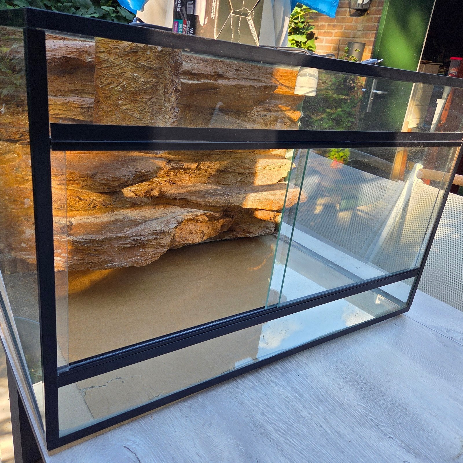 Compleet terrarium 80x50x50 incl achterwand, Ophalen, Gebruikt, Terrarium of Paludarium
