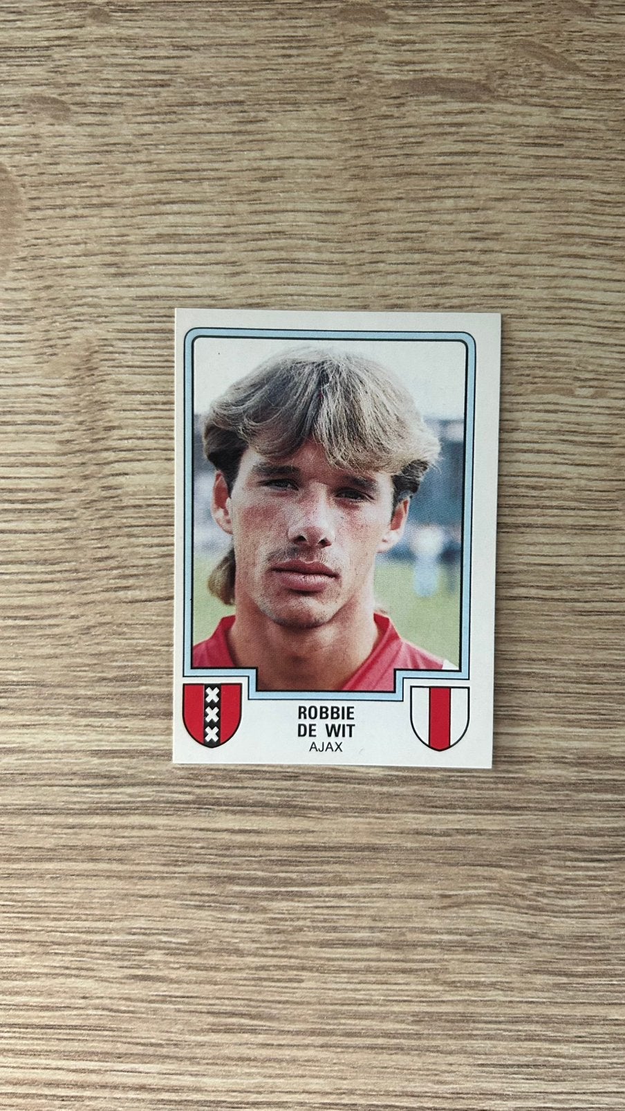 Panini Voetbal 86 plaatje Robbie de Wit Ajax, Verzenden, Zo goed als nieuw, Sticker