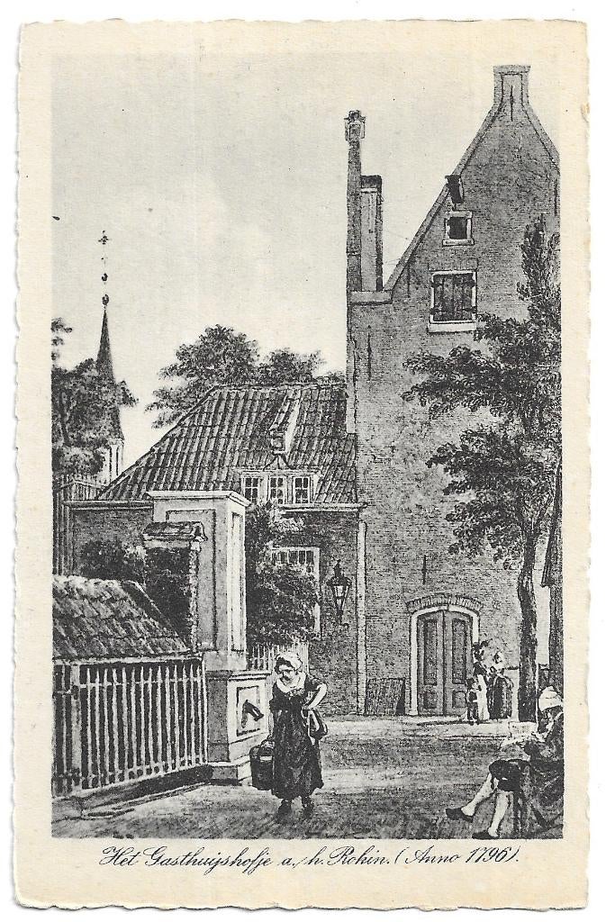 AK Amsterdam - Het Gasthuijshofje aan het Rokin (Anno 1796), Verzenden, 1920 tot 1940, Ongelopen, Noord-Holland