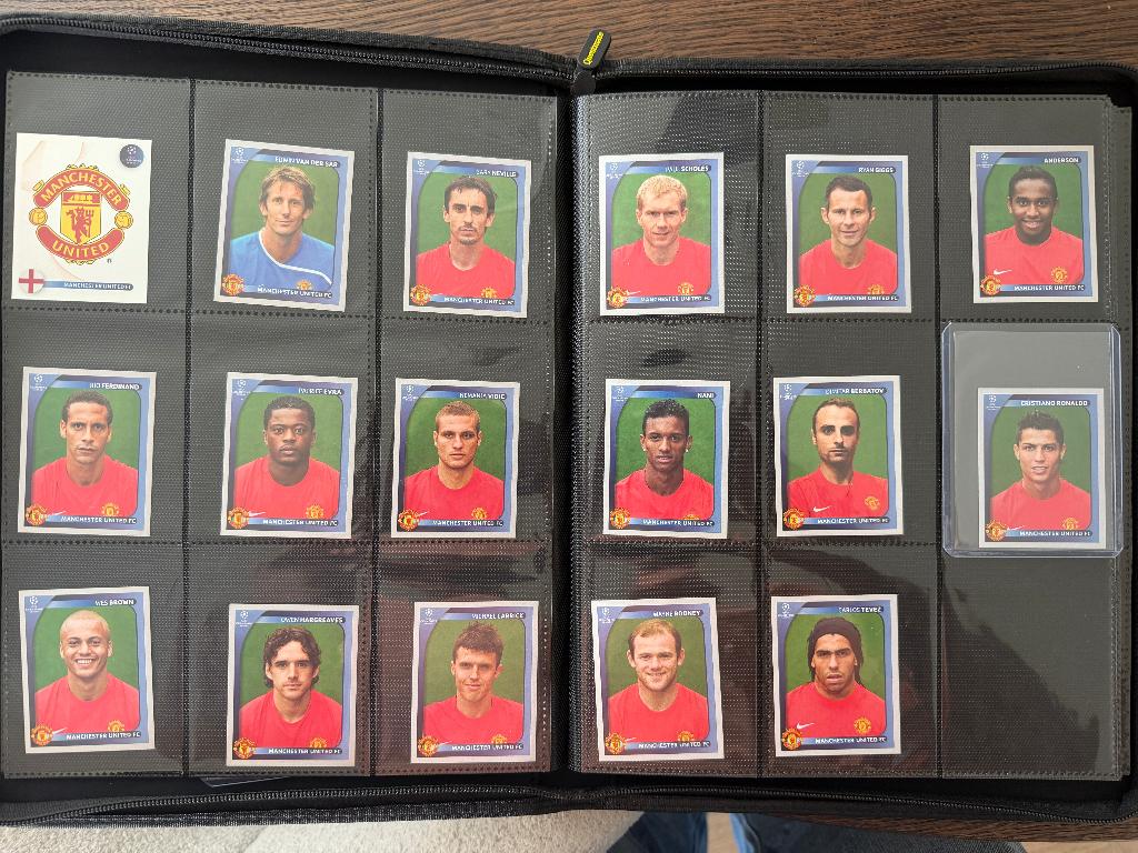 Manchester United team 2008-2009 Panini complete (Ronaldo), Ophalen of Verzenden, Zo goed als nieuw, Meerdere stickers