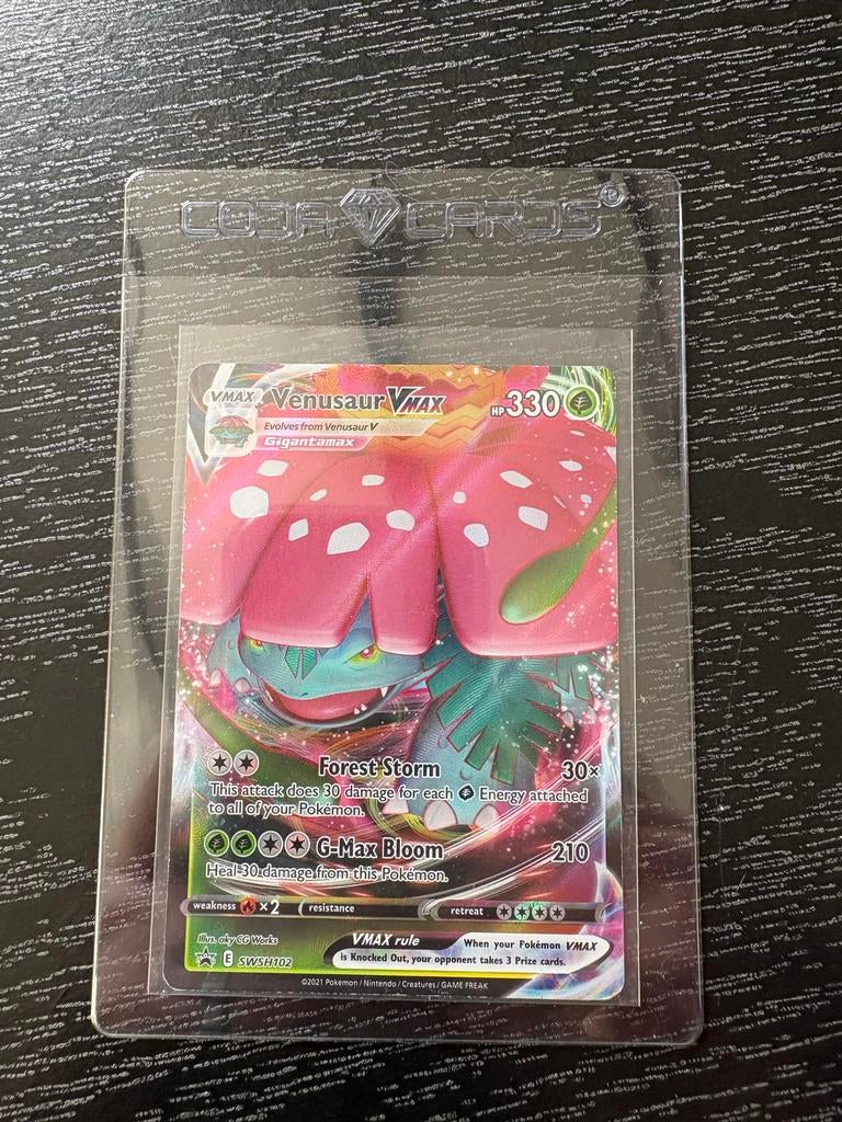 Pokemon kaart Venusaur Vmax SWSH102 promo zeer mooie staat, Ophalen of Verzenden, Gebruikt, Losse kaart, Foil