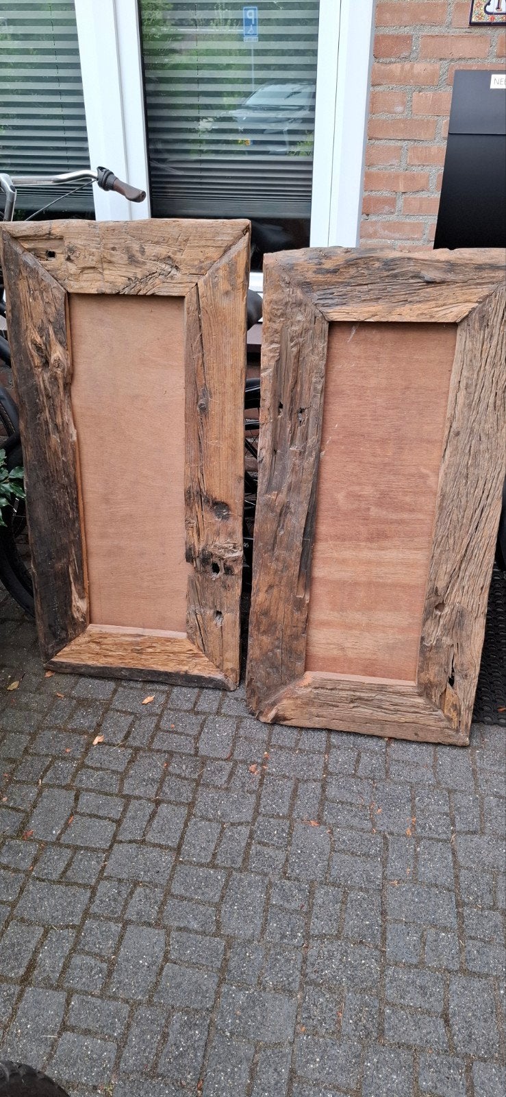 Set van 3 robuuste houten lijsten PTMD, Ophalen, Bruin, Gebruikt, Overige typen