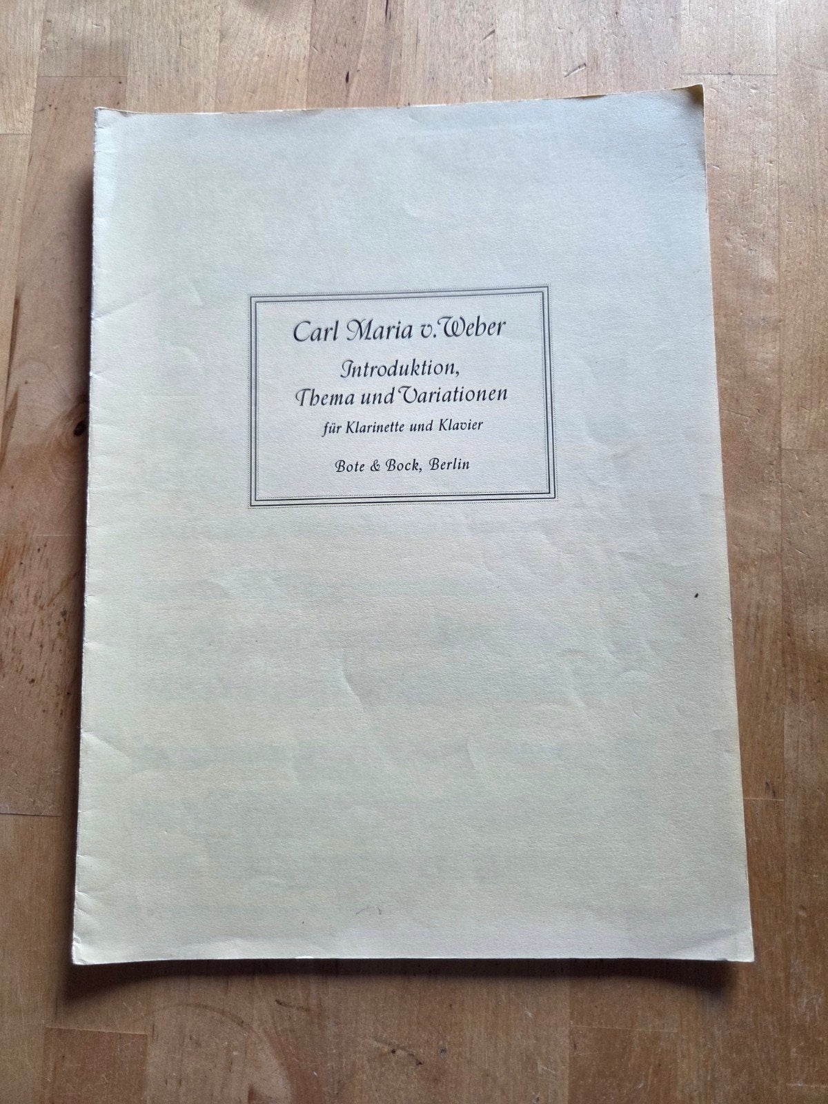 Carl Maria v. Weber - Introduktion, Thema und Variationen, Klarinet, Gebruikt, Verzenden, Klassiek