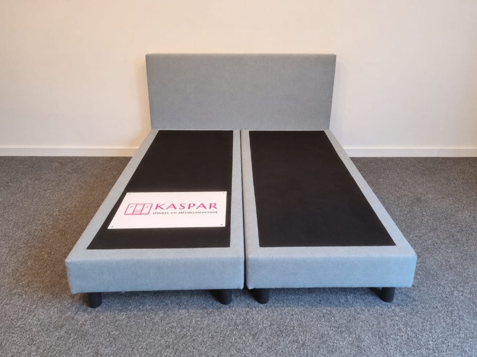 boxspring bed 160x200 liht grijs. Leveren mogelijk, Tweepersoons, Ophalen of Verzenden, Zo goed als nieuw, X