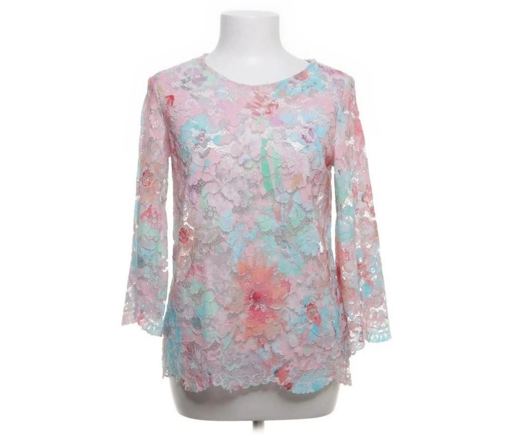 Caroline Biss Multicolor Kanten Top Maat 36, Verzenden, Zo goed als nieuw, Lange mouw, Roze
