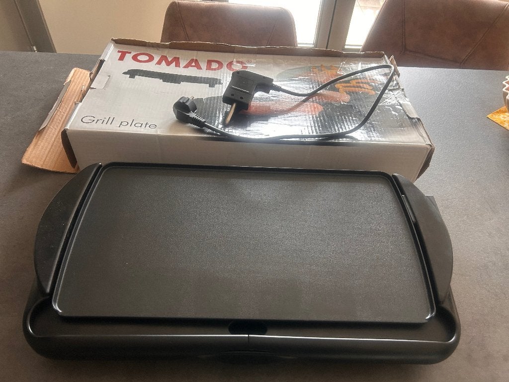 Elek grillbakplaat met anti aanbaklaag 1400W., Huis en Inrichting, Overige typen, Ophalen of Verzenden, Zo goed als nieuw, Zwart