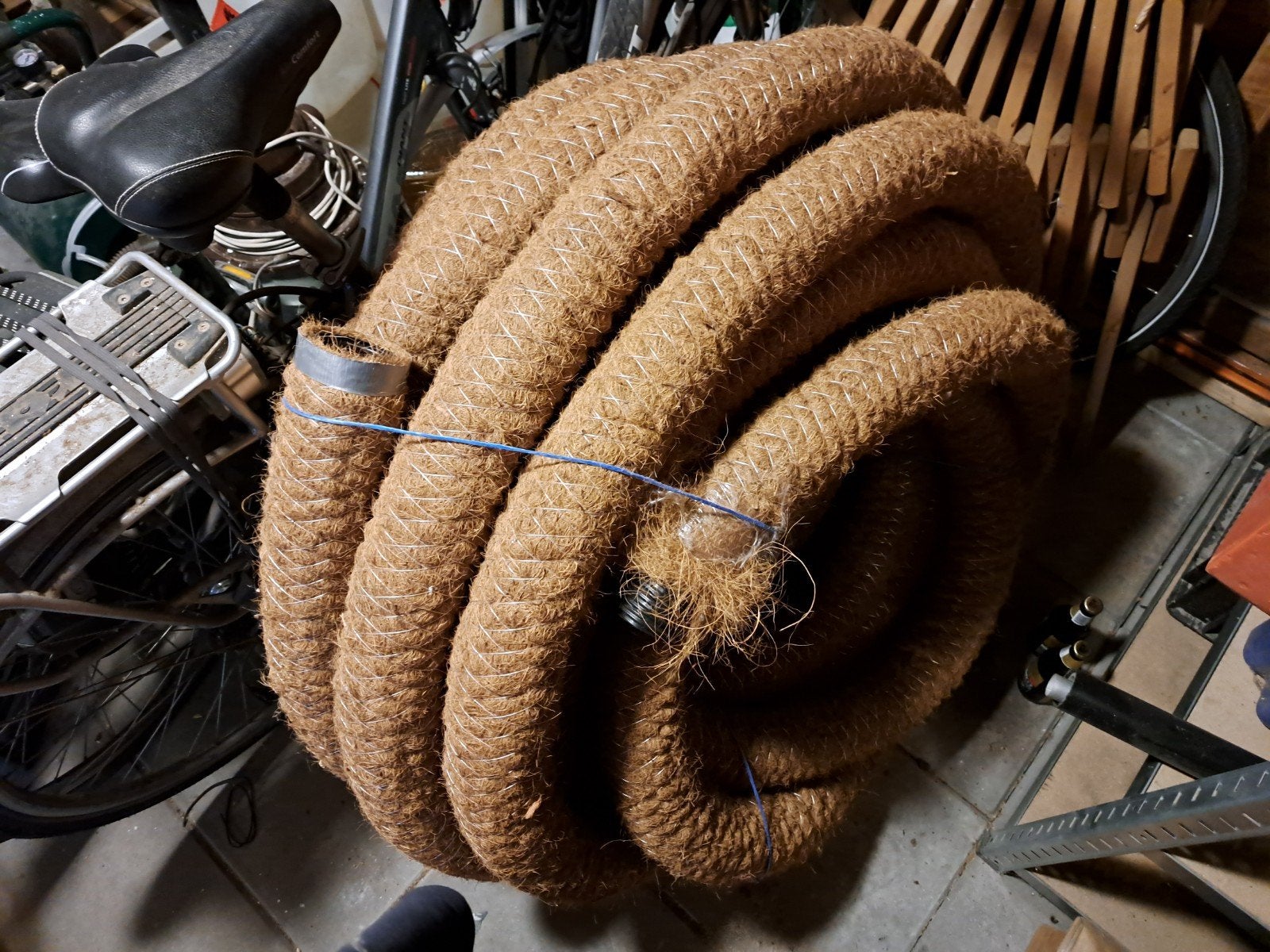 Drainagebuis 100mm 25m met kokos omhulling, Ophalen