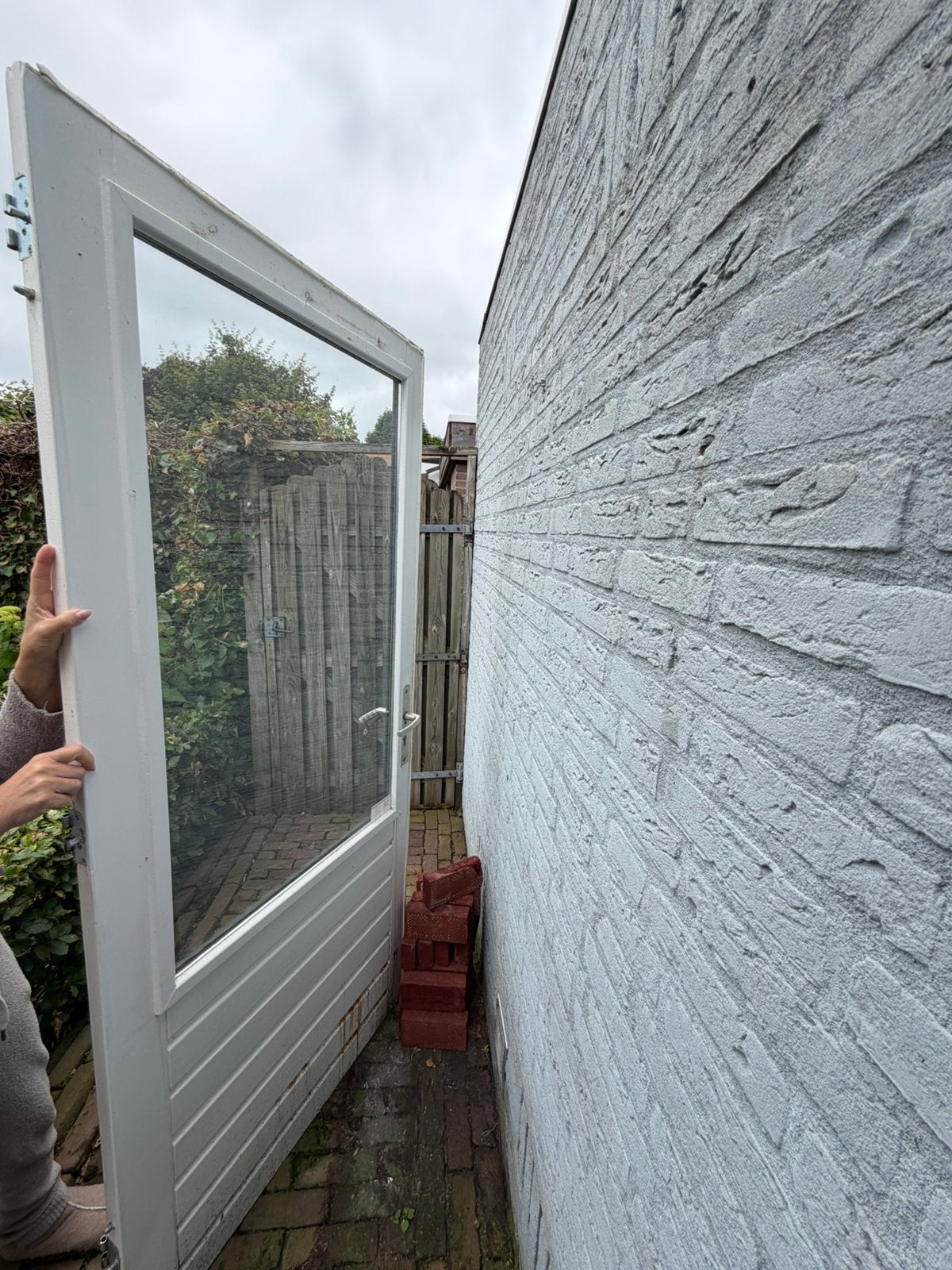 Buitendeur met glas, Ophalen, 80 tot 100 cm, 200 tot 215 cm, Hout