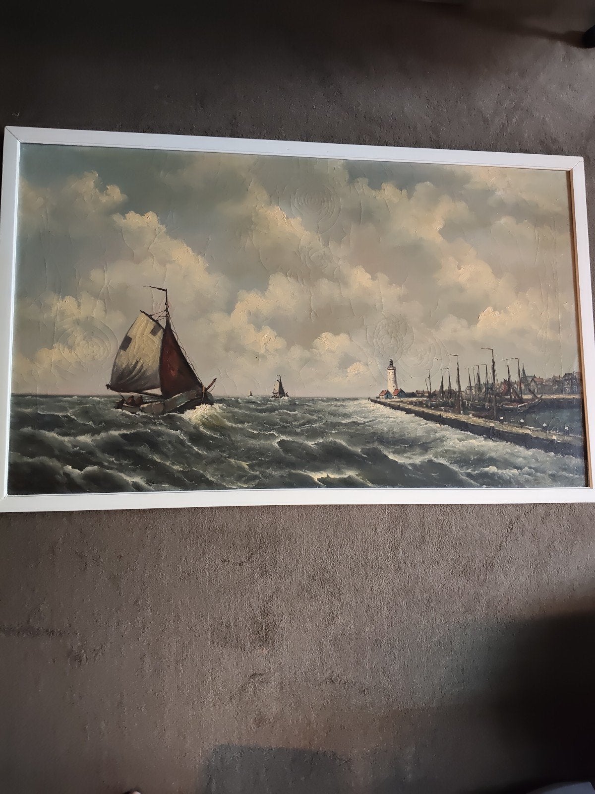 Urk, Havenhoofd, Maritiem schilderij van Hans Lenteman, Ophalen, Maritiem / water, Doek, Realistisch