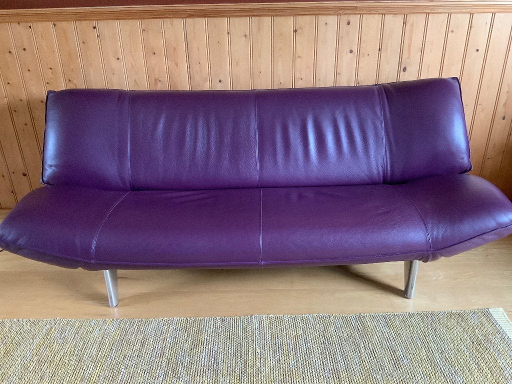Leren Bank Leolux, Ophalen, Gebruikt, Driepersoons, 75 tot 100 cm