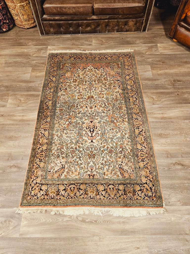 Perzisch Handgeknoopt Kashmir Tapijt. Prachtige kleuren!, 100 tot 150 cm, Crème, Perzisch, 200 cm of meer