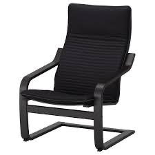 IKEA POÄNG Fauteuil met voetenbank - Zwart € 35,00, Ophalen, 75 tot 100 cm, Zo goed als nieuw, Modern/retro