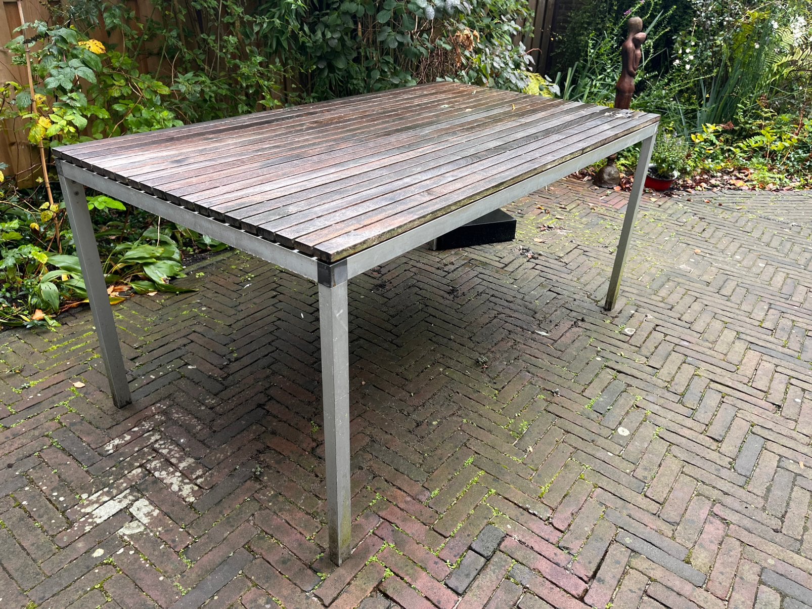 Teakhouten terrastafel, Ophalen, Gebruikt, Rechthoekig, Teakhout