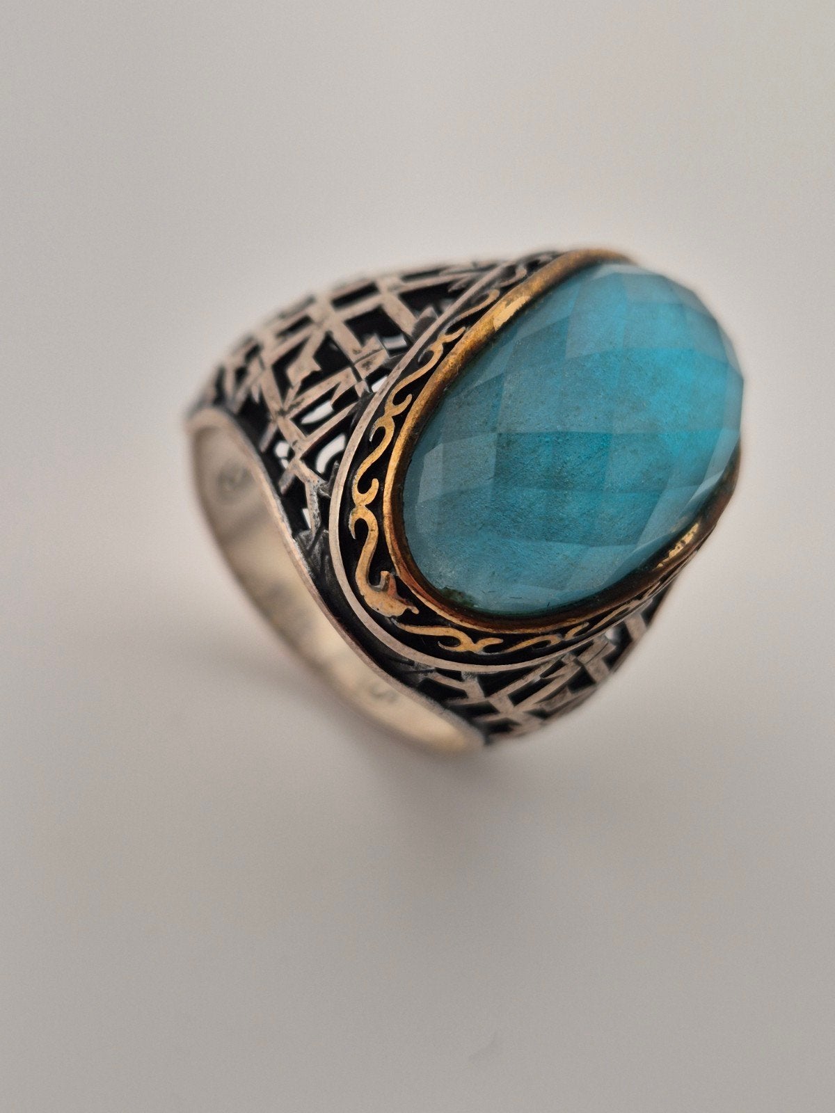 Prachtige Vintage Ottomaanse 925 Sterling Zilveren Zegelring, Sieraden, Tassen en Uiterlijk, 20 of groter, Verzenden, Heer, Zilver