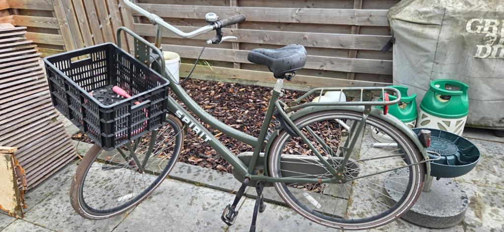 Dames omafiets legergroen, Ophalen, Gebruikt