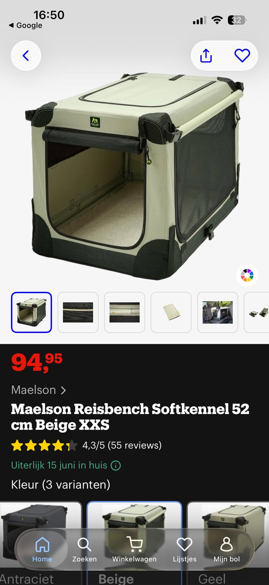 Opvouwbare reisbench voor kleine hond, Dieren en Toebehoren, Hondenbenches, Ophalen, Zo goed als nieuw