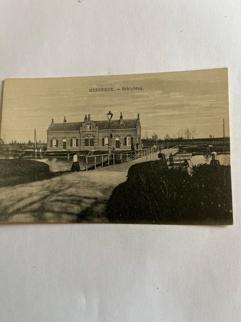 Ansichtkaart Meerkerk - Schipbrug (oud), Verzamelen, Ansichtkaarten | Nederland, Ophalen of Verzenden, Voor 1920, Ongelopen, Zuid-Holland