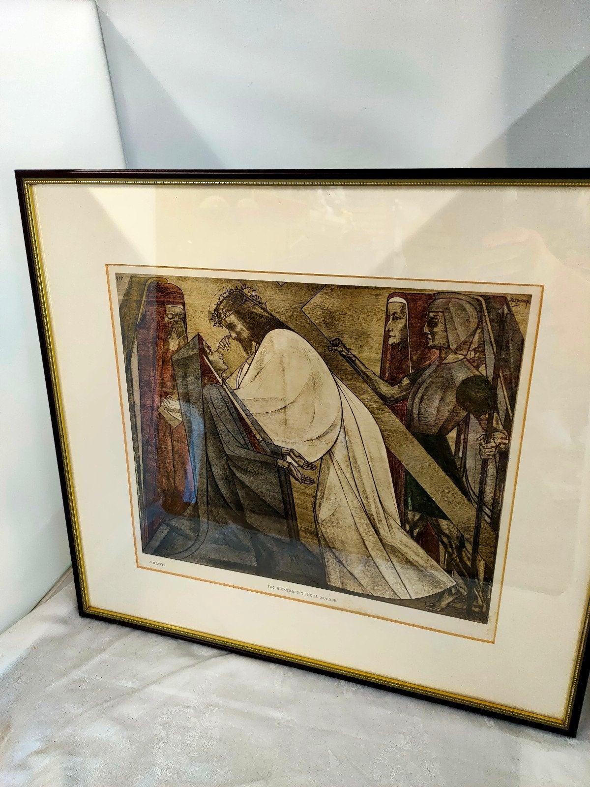 Prent Jan Toorop - Jezus ontmoet zijn H. Moeder (4e Statie), Ophalen