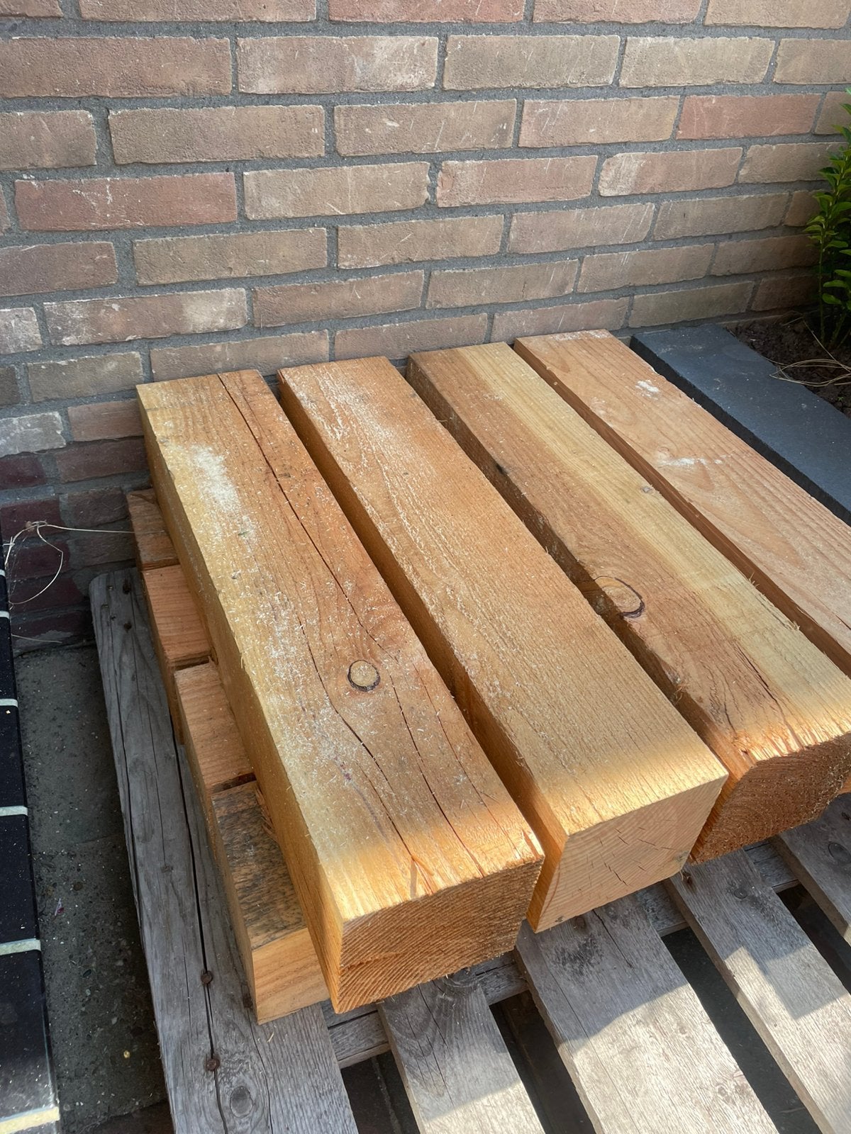 Douglas 15x15 en 170x60 rest stukken of brandhout, Tuin en Terras, Palen, Balken en Planken, Ophalen, Nieuw, Minder dan 180 cm