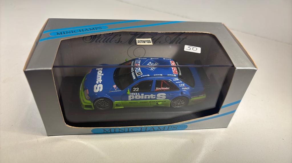 Mercedes c klasse dtm b.maylander 1996 minichamps 1.43, Auto, Ophalen of Verzenden, MiniChamps, A