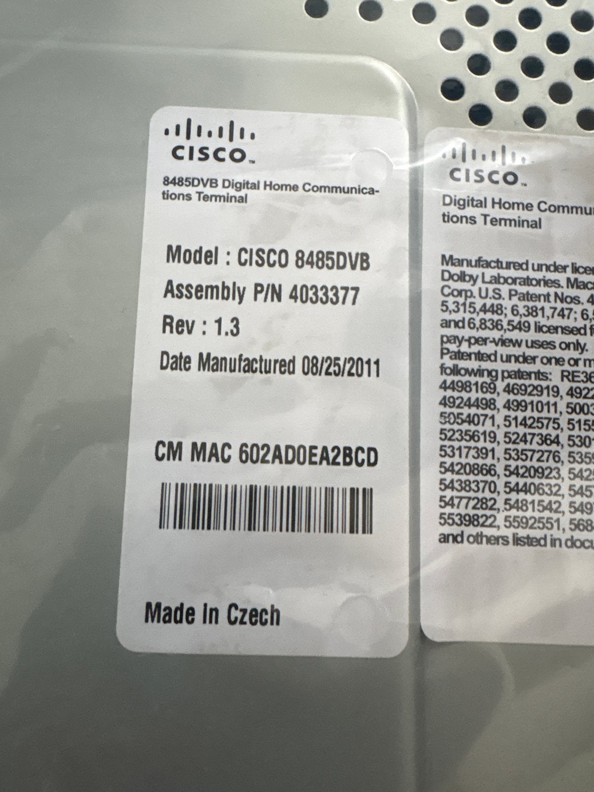 Cisco 8485DVB Digitale TV Ontvanger - Model 8485DVB, Audio, Tv en Foto, Decoders en Harddiskrecorders, Ophalen, Gebruikt, Decoder