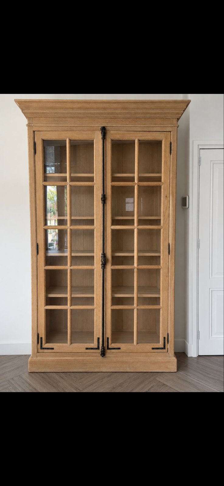 Eichholtz Eikenhouten Vitrinekast - 230x130x40 cm, Ophalen, Gebruikt, 100 tot 150 cm, 200 cm of meer