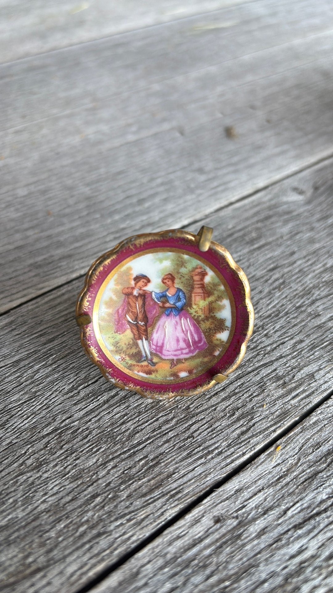 Miniatuur bordje Limoges porselein, Antiek en Kunst, Ophalen of Verzenden