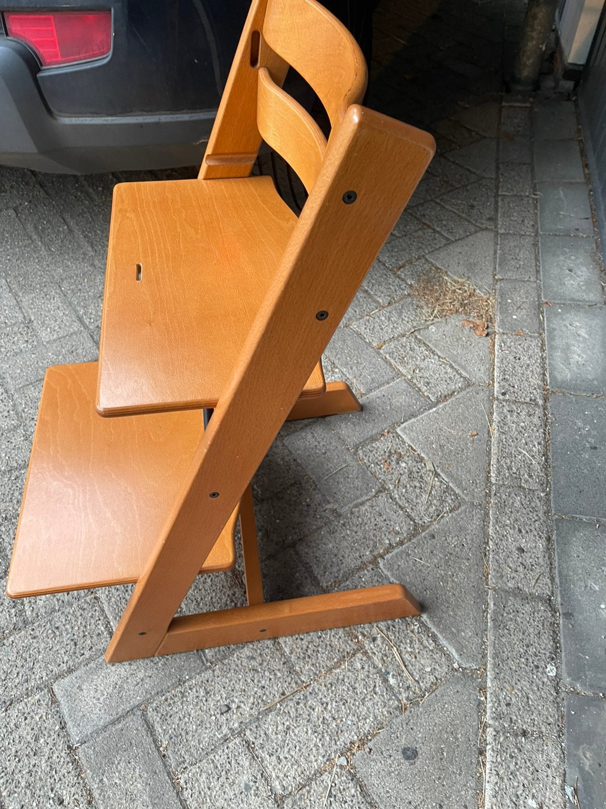 Stokke Tripp Trapp houtkleur/ kersen NIEUW MODEL, Ophalen, Zo goed als nieuw, Meegroeistoel
