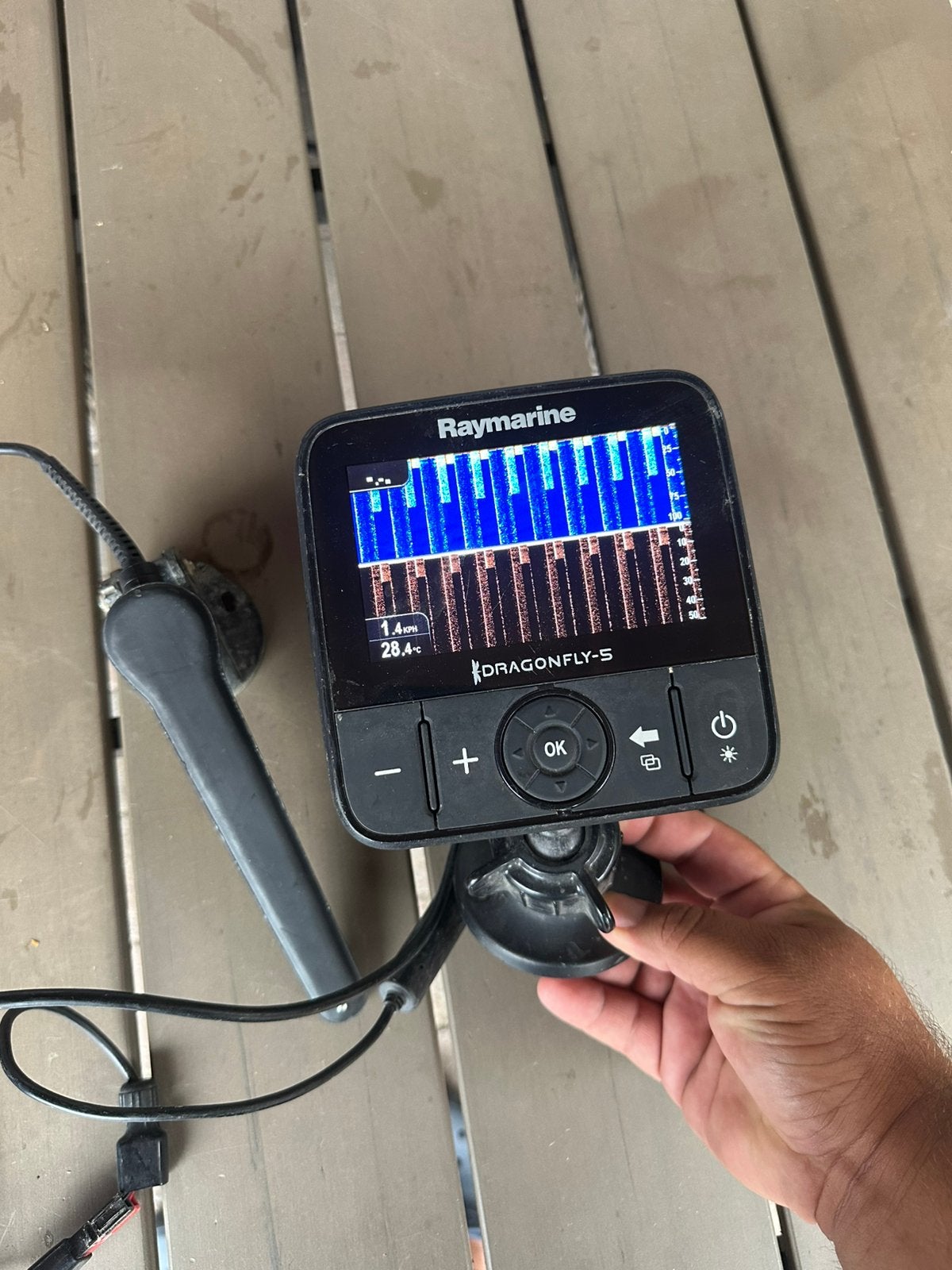 Raymarine dragonfly 5 pro dieptemeter/kaartplotter, Ophalen of Verzenden, Gebruikt, Kaartplotter of Fish Finder