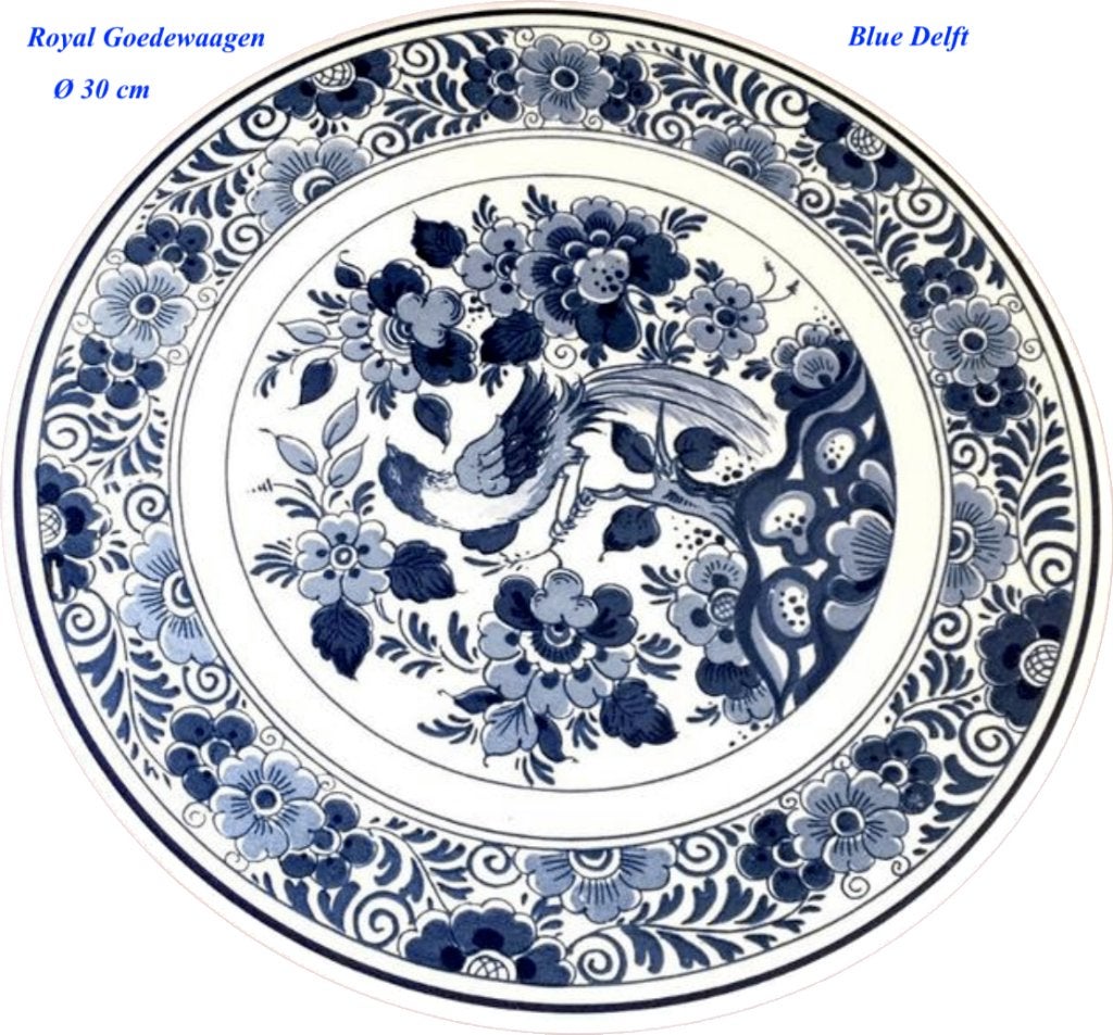 Wandbord ø 30 Royal Goedewaagen Blue Delft Holland vintage, Antiek en Kunst, Ophalen