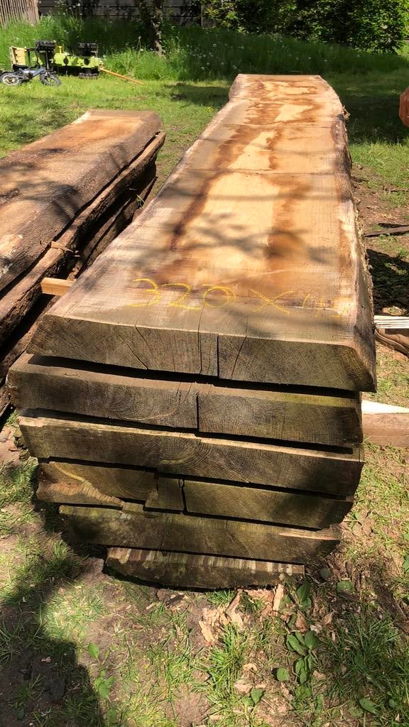 Partij van 6 inlands eikenhouten planken | boomstambladen, Ophalen, Zo goed als nieuw, 250 cm of meer, Planken