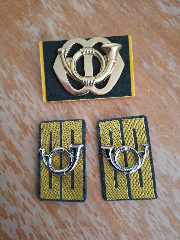 Set onderscheidingstekens Limburgse Jagers, Verzamelen, Ophalen of Verzenden, Landmacht, Nederland, Embleem of Badge