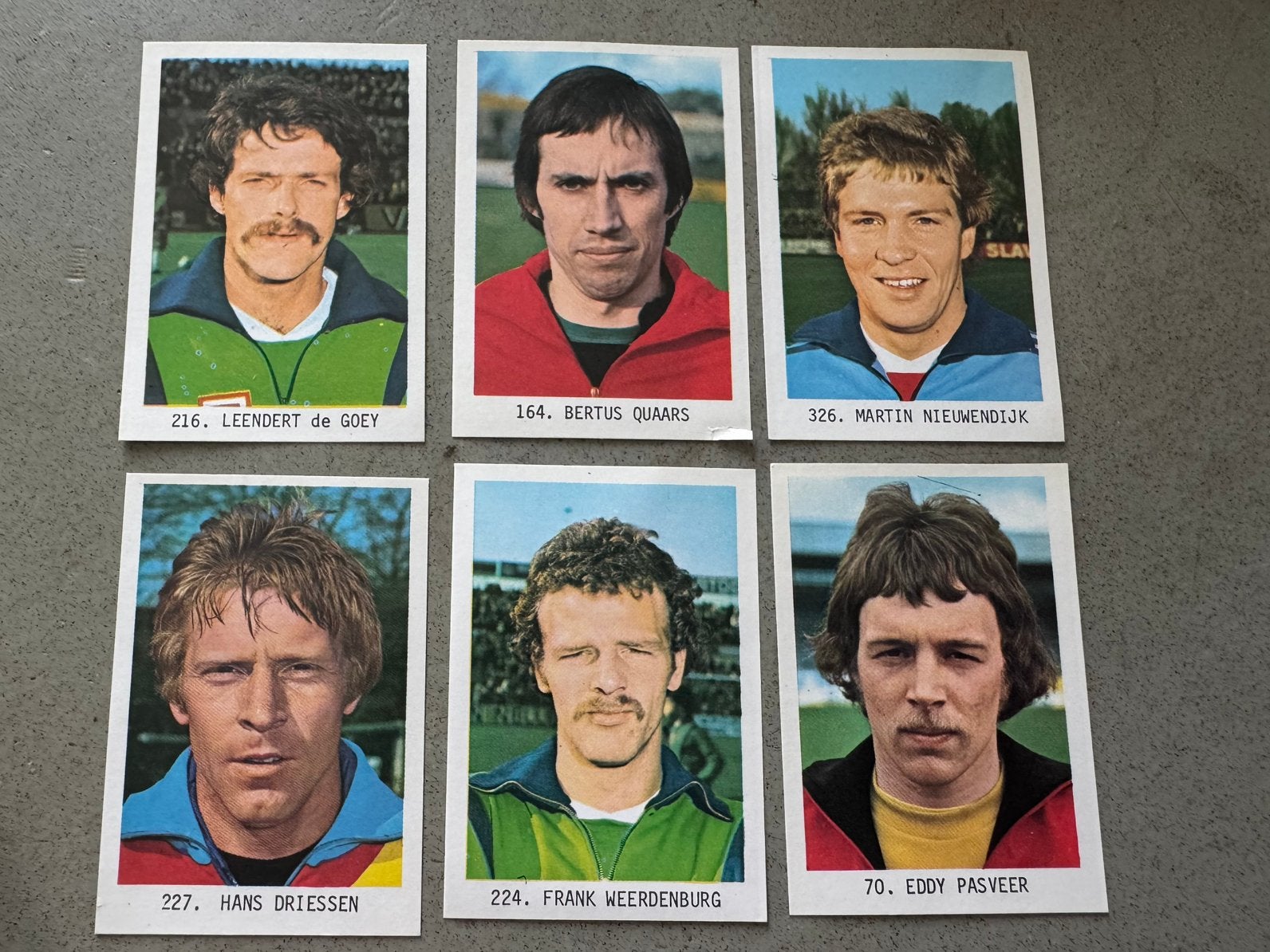 Vanderhout Topvoetbal 1977/78 Zes plaatjes ongelijmd, Ophalen of Verzenden, Zo goed als nieuw, Buitenlandse clubs, Poster, Plaatje of Sticker
