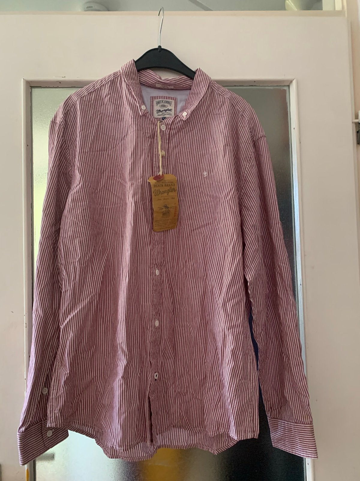 Wrangler gestreept overhemd - Nieuw met kaartjes, Ophalen of Verzenden, Nieuw, Rood, Halswijdte 43/44 (XL)