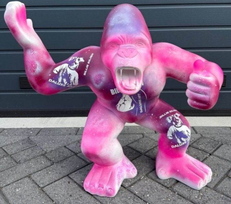 Unieke Billie Eilish Pop art Gorilla Beeld - Daluxe Art 2024, Kunststof, Beeld, Europa, Modern