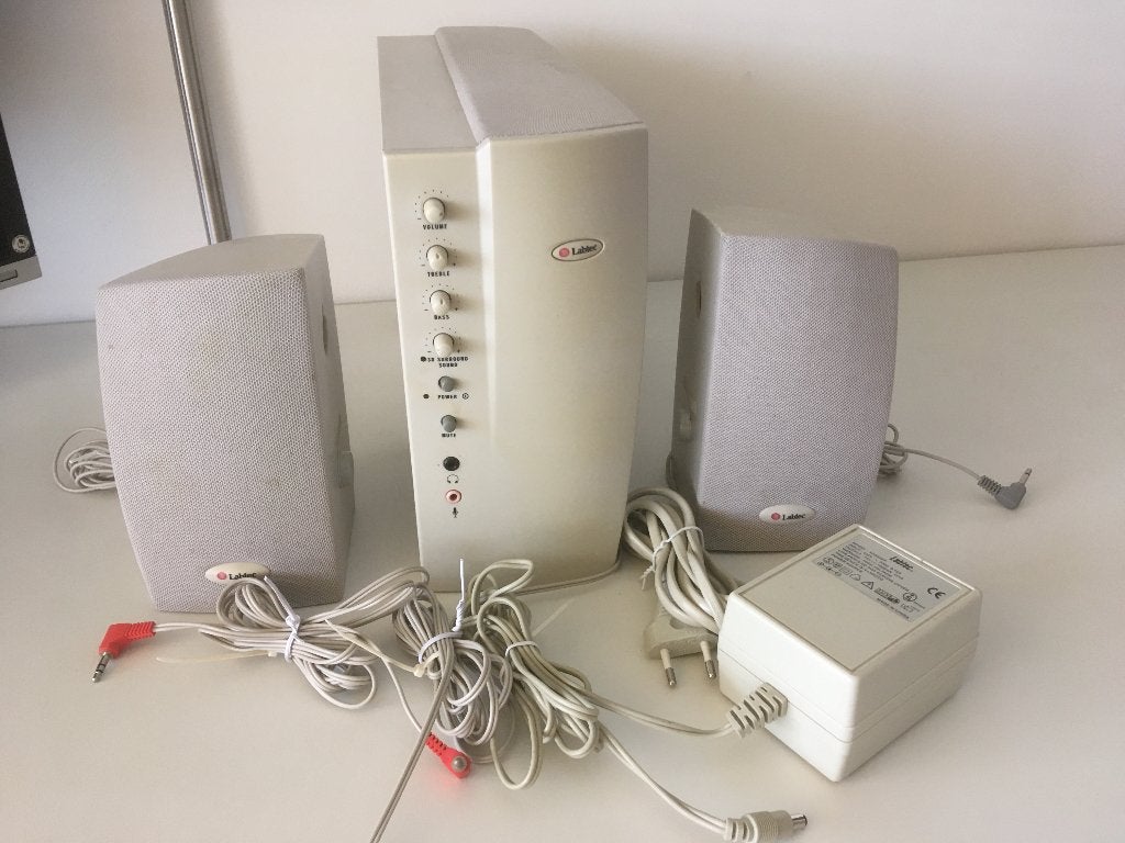 Labtec LSC-2632 PC speakers surround Vintage, Ophalen of Verzenden, Gebruikt, Audiokanaal 2, Labtec