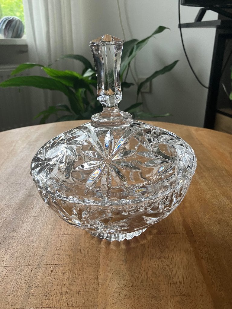 bonbonnière van zwaar kristalglas, Ophalen of Verzenden