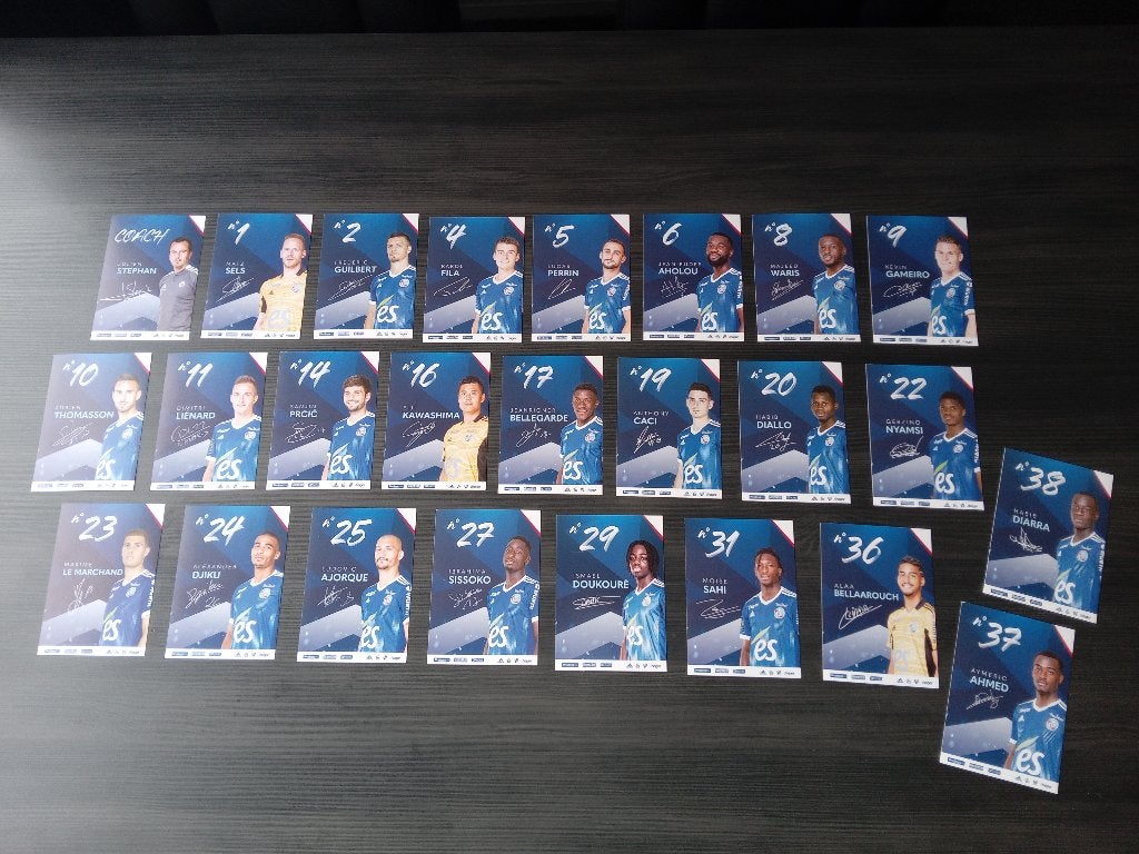 Complete gesigneerde set spelerskaarten van RC Strasbourg, Ophalen of Verzenden, Nieuw, Buitenlandse clubs, Spelerskaart