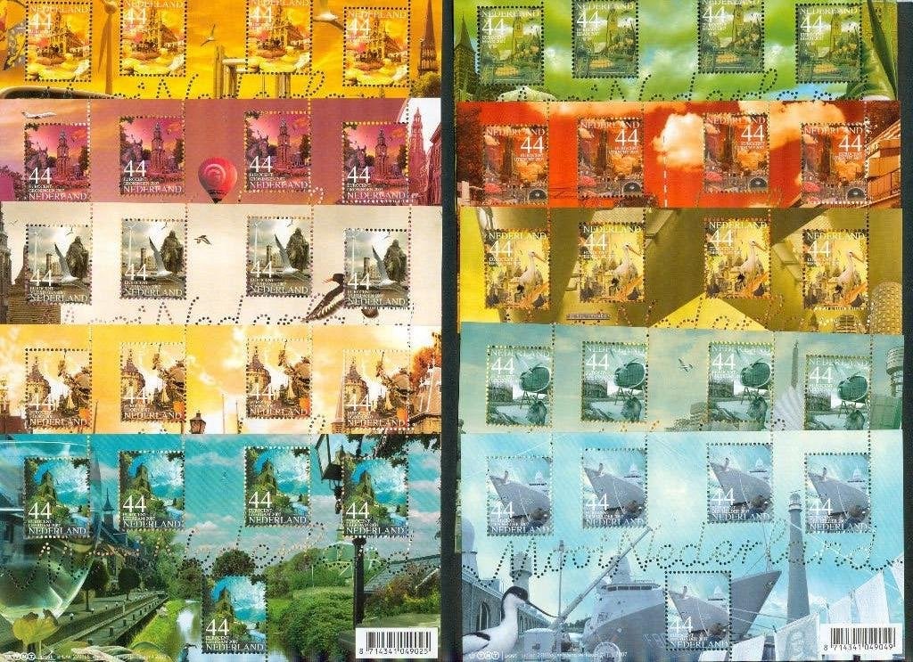 Ned. NVPH 2491-2524 10 velletjes Mooi Nederland 2007, Postzegels en Munten, Postzegels | Nederland, Ophalen of Verzenden, Na 1940