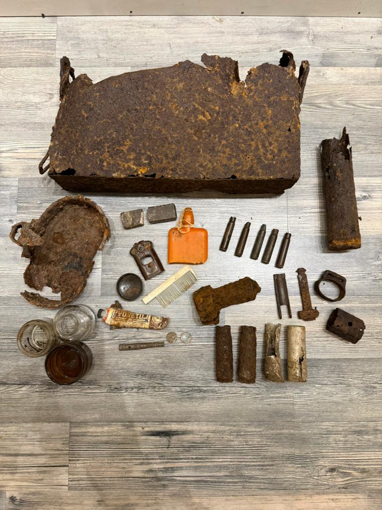 Lot Duitse Bodemvondsten ww2, Verzamelen, Ophalen of Verzenden, Landmacht, Duitsland, Hulzen of Bodemvondsten