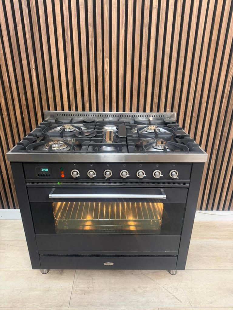 Luxe Antraciet Boretti Fornuis 90 cm (Gratis bezorgen), 5258sh, 60 cm of meer, Ophalen of Verzenden, Zo goed als nieuw