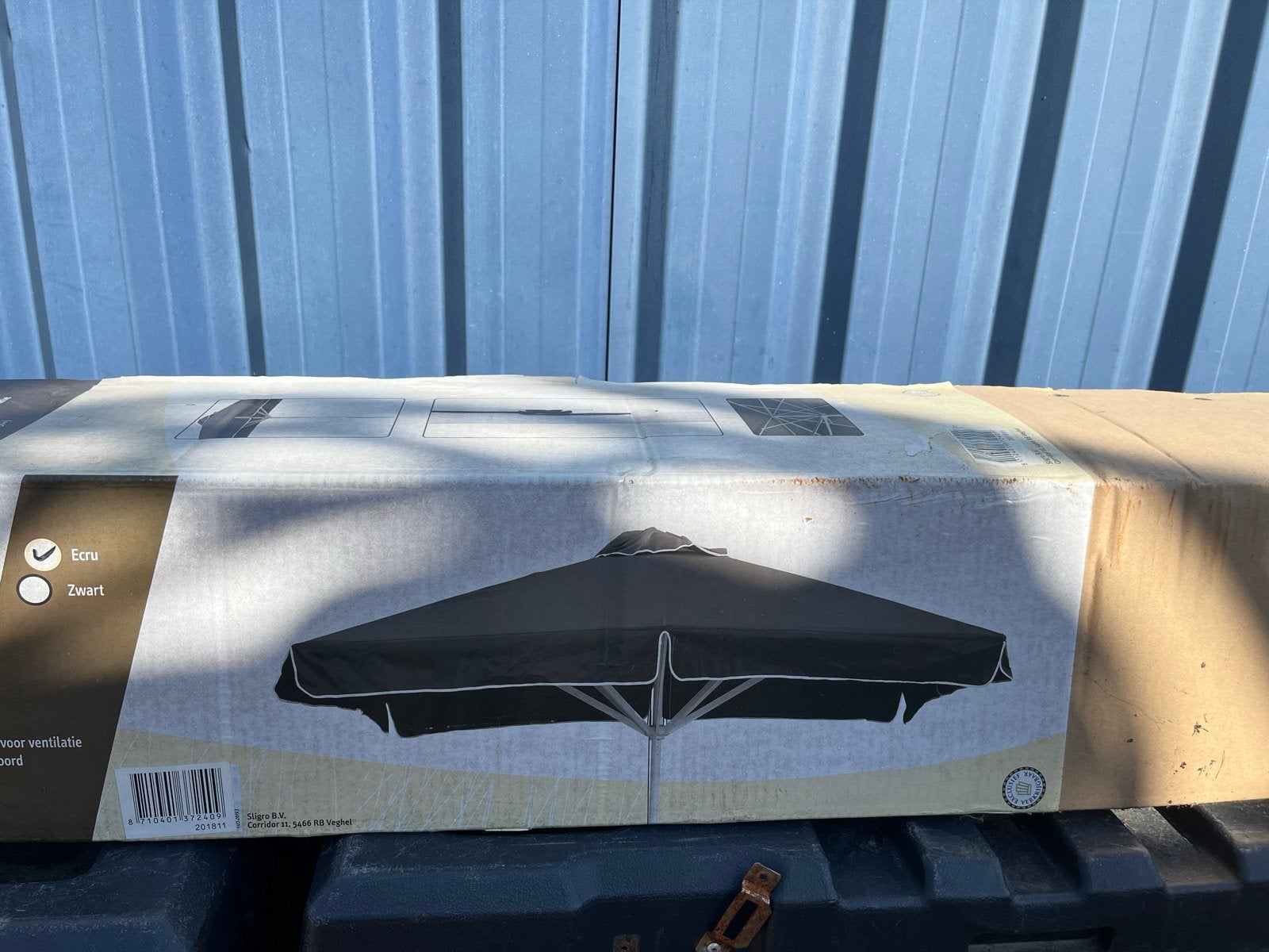 Nieuwe Mediamo Parasol 3x3m Ecru - Aluminium Frame, Ophalen, Nieuw, 2 tot 3 meter, Waterdicht